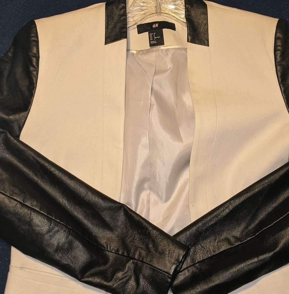 faux leather blazer